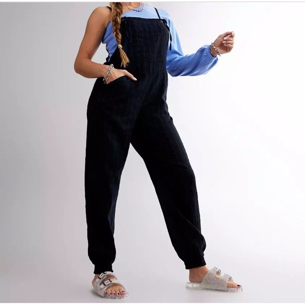 Billabong Being Playful Linen Slouchy Jumpsuit West Coast Hippie Relaxed Small S